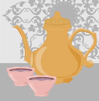 茶具茶杯茶壶茶文化茶壶园艺设计素材